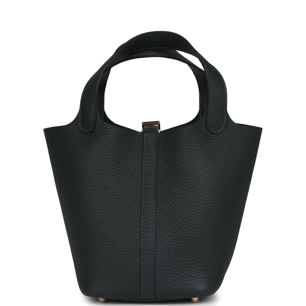 Hermès Picotin Lock 18 Vert Fonce Clemence Gold Hardware