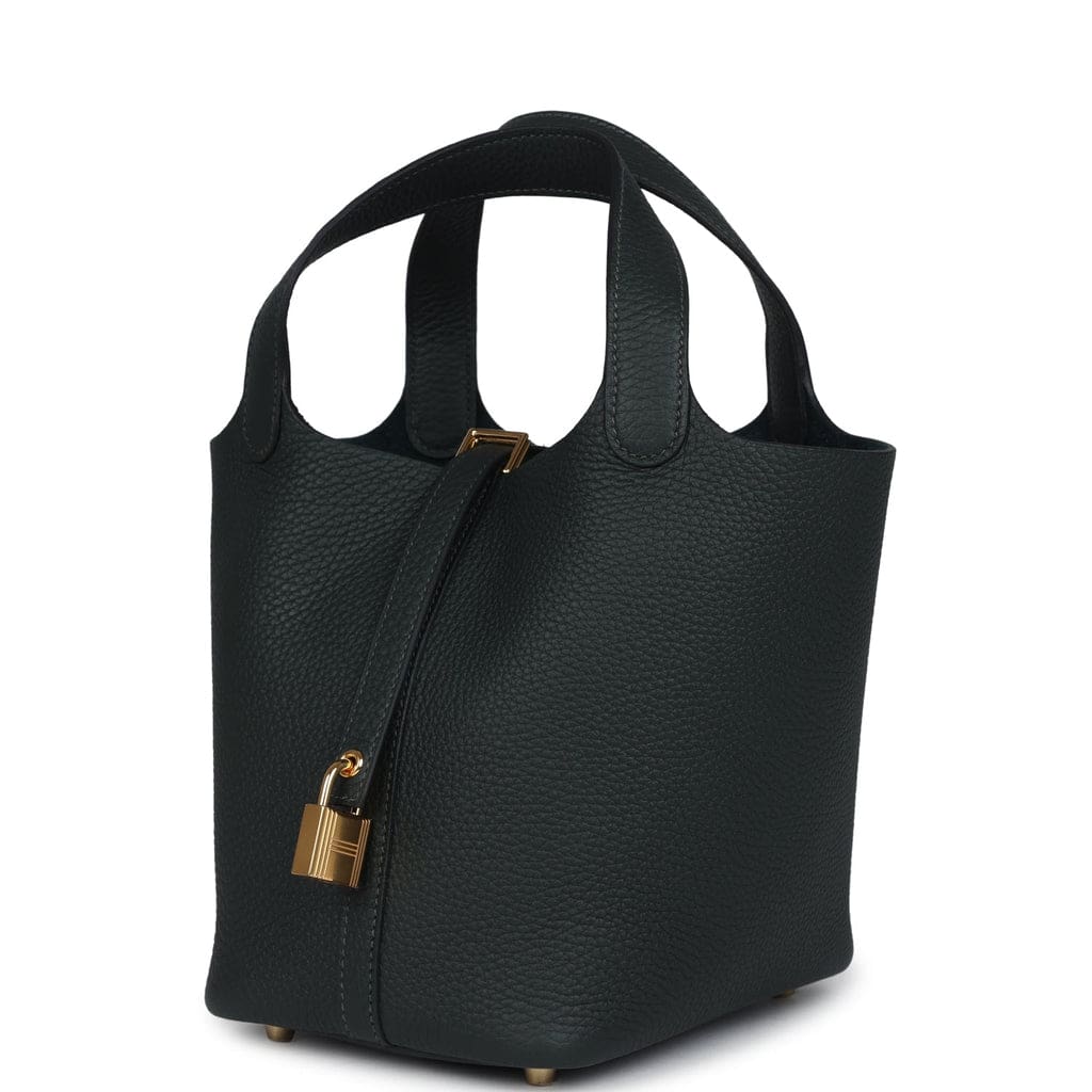 Hermès Picotin Lock 18 Vert Fonce Clemence Gold Hardware