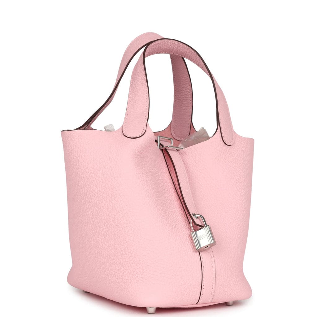 Hermès Picotin Lock 18 Rose Sakura Clemence Palladium Hardware