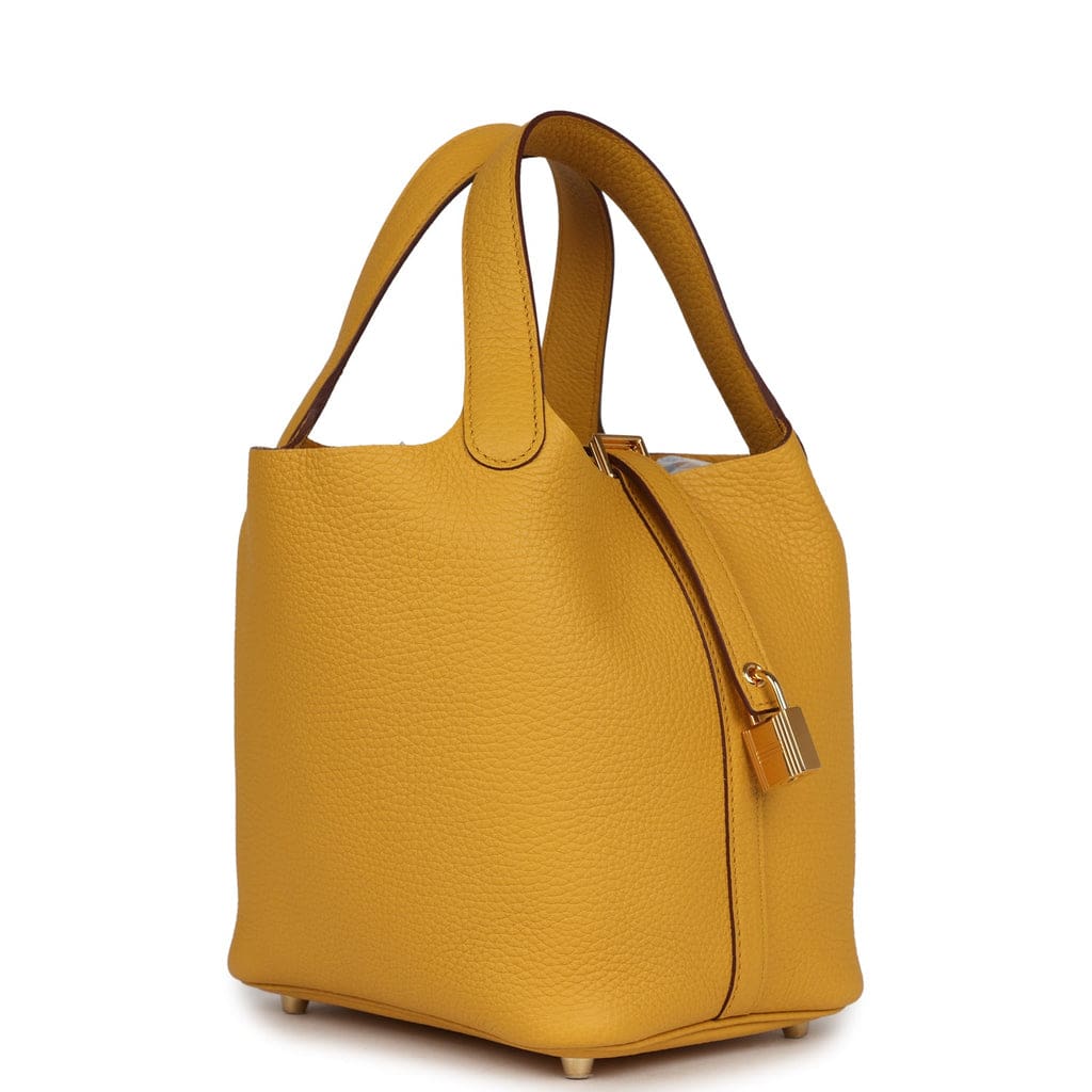 Hermès Picotin Lock 18 Jaune Ambre Clemence Gold Hardware
