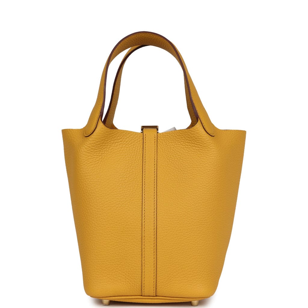 Hermès Picotin Lock 18 Jaune Ambre Clemence Gold Hardware