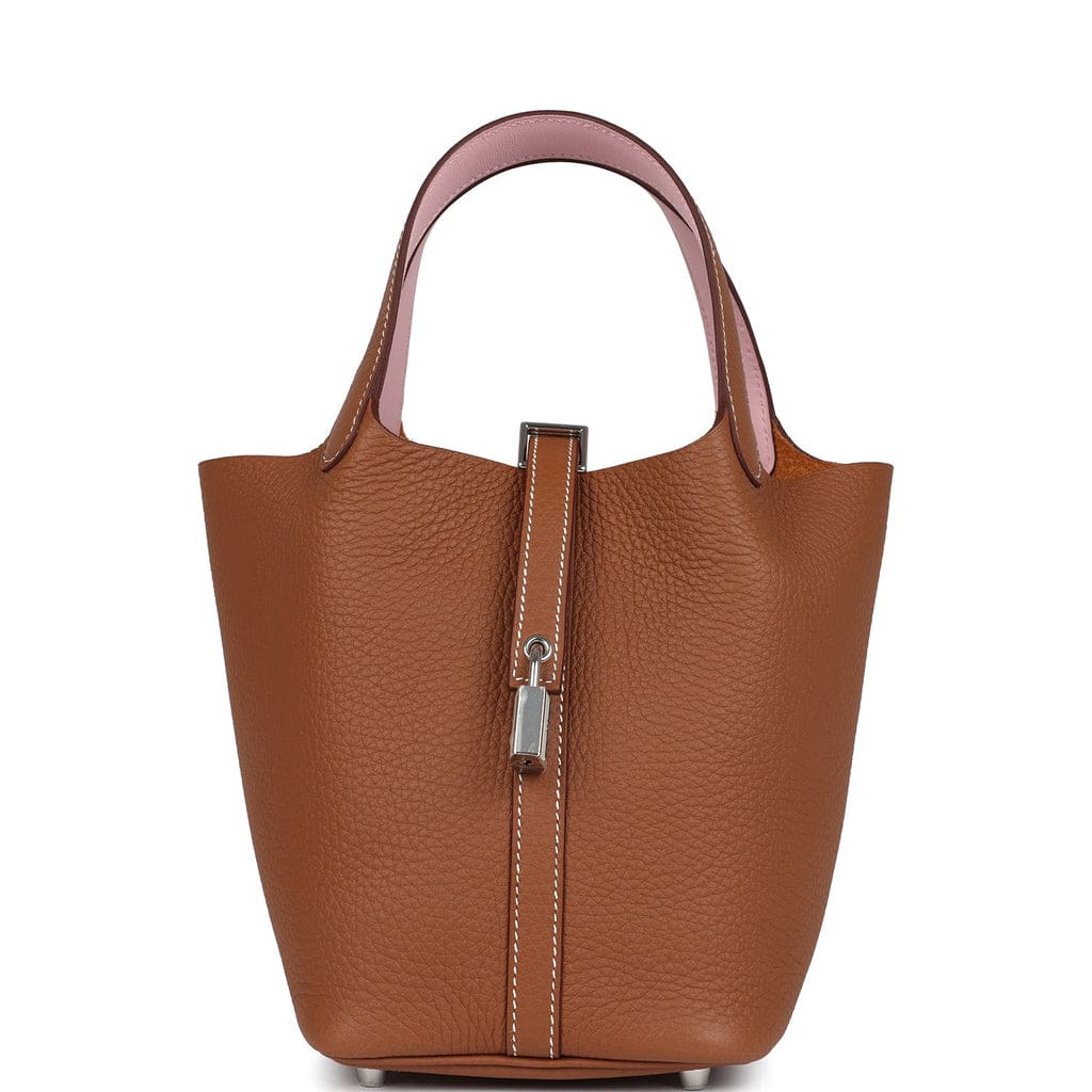 Hermès Picotin Lock 18 Eclat Gold and Rose Sakura Clemence Palladium Hardware