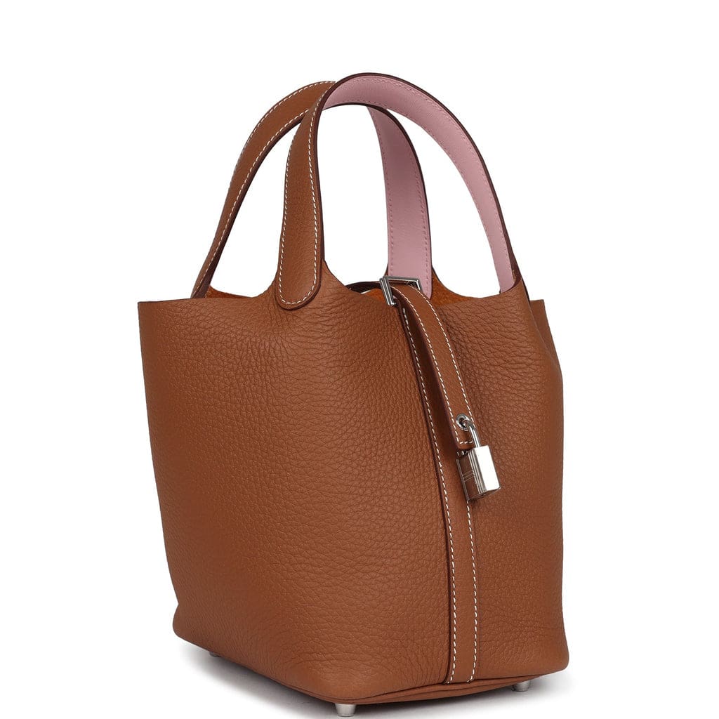 Hermès Picotin Lock 18 Eclat Gold and Rose Sakura Clemence Palladium Hardware
