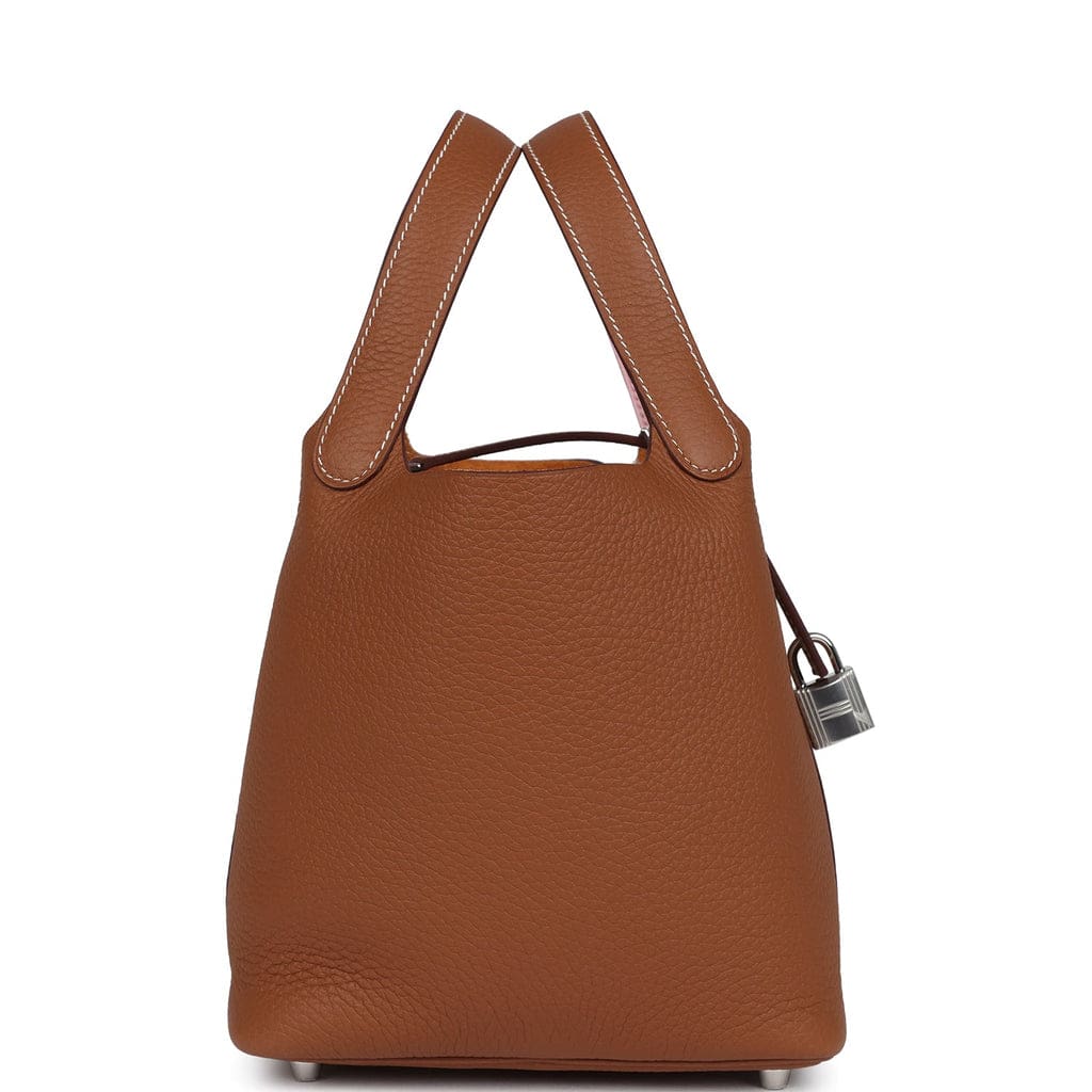 Hermès Picotin Lock 18 Eclat Gold and Rose Sakura Clemence Palladium Hardware