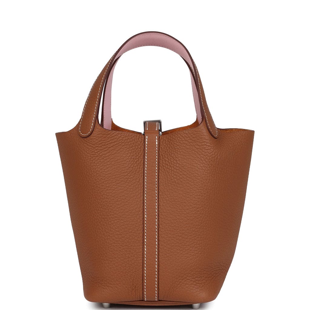 Hermès Picotin Lock 18 Eclat Gold and Rose Sakura Clemence Palladium Hardware