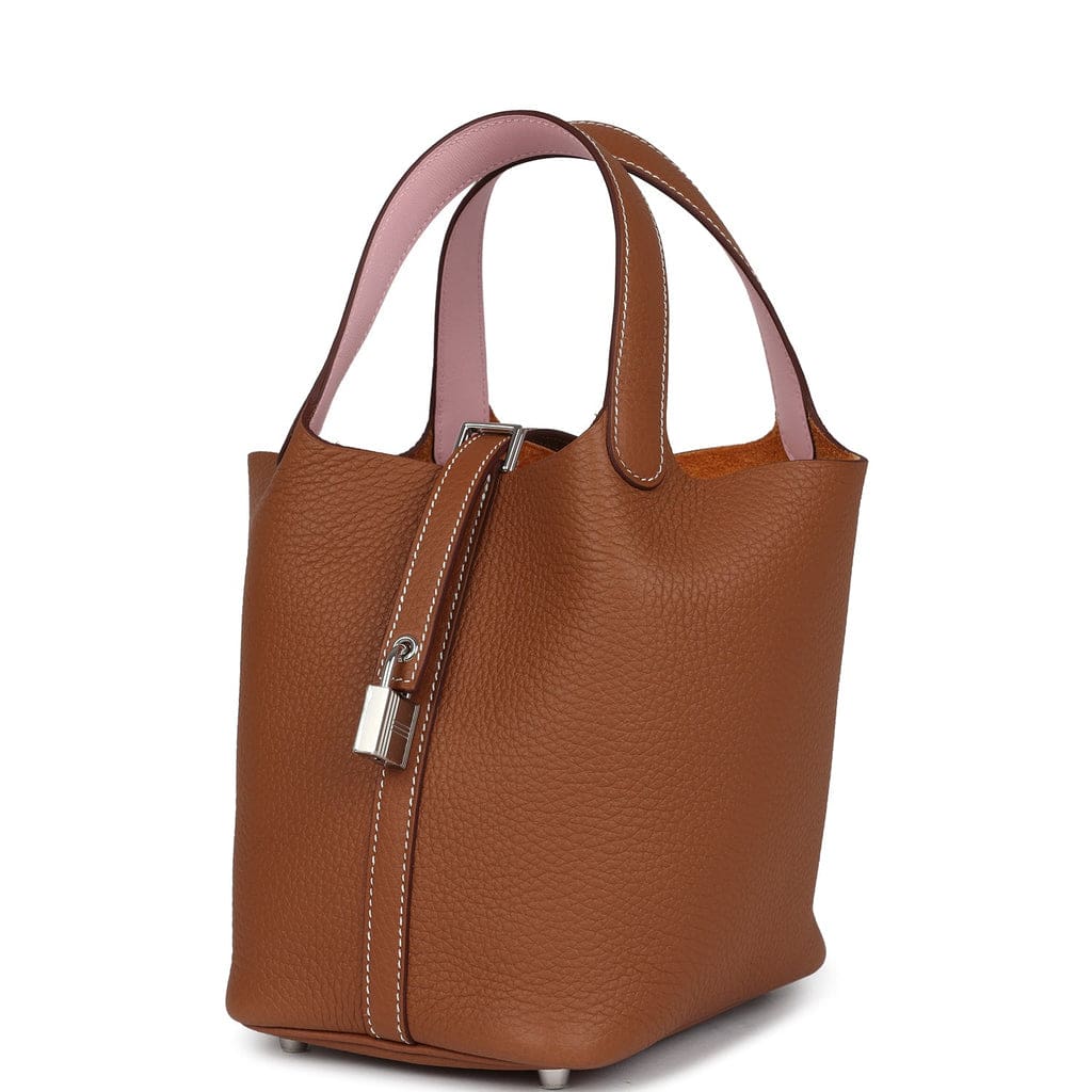 Hermès Picotin Lock 18 Eclat Gold and Rose Sakura Clemence Palladium Hardware