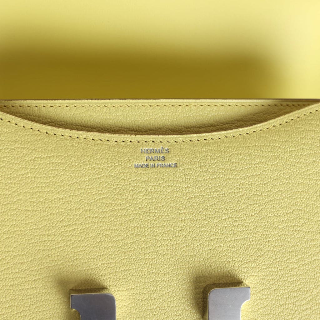 Hermès Constance 18 Limoncello Chevre Mysore Palladium Hardware