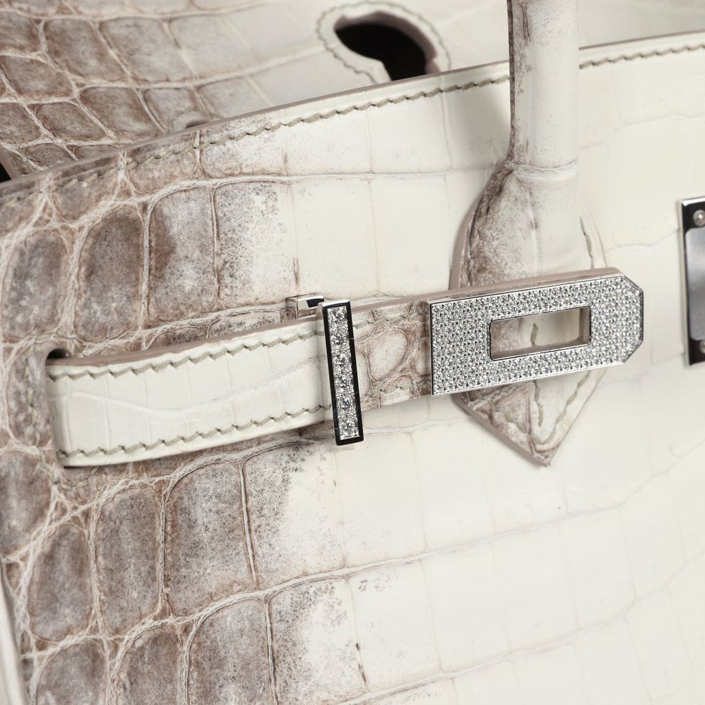 Hermès Birkin 25 Himalaya Niloticus Crocodile Diamond Encrusted Palladium Hardware