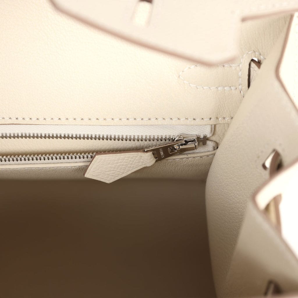 Hermès Birkin Sellier 25 Craie Epsom Palladium Hardware