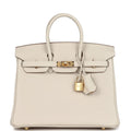 Hermès Birkin 25 Craie Togo Gold Hardware