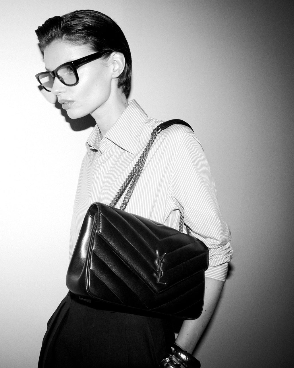 SAINT LAURENT LOULOU medium in MATELASSÉ lambskin