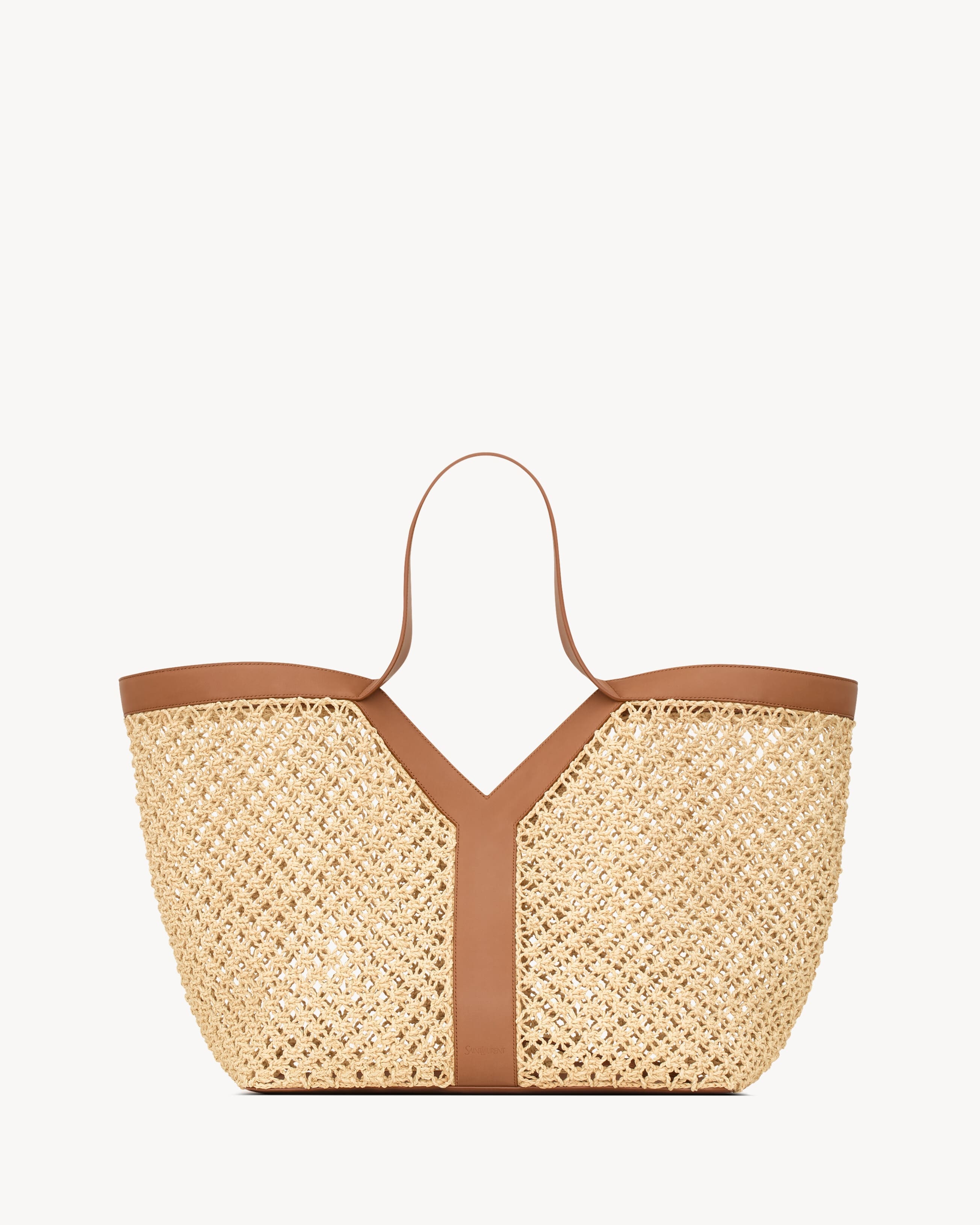 Saint Laurent Y tote in raffia