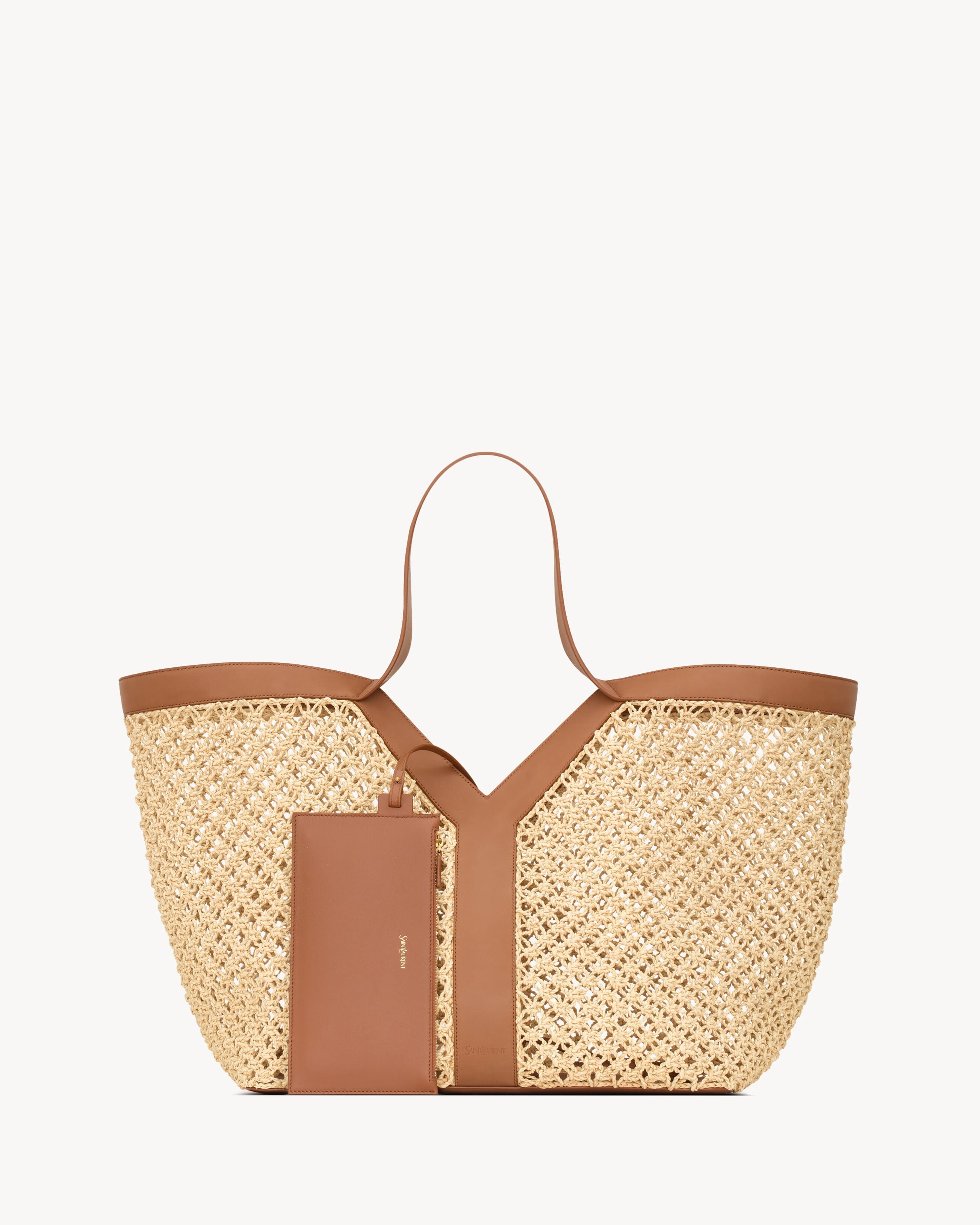 Saint Laurent Y tote in raffia