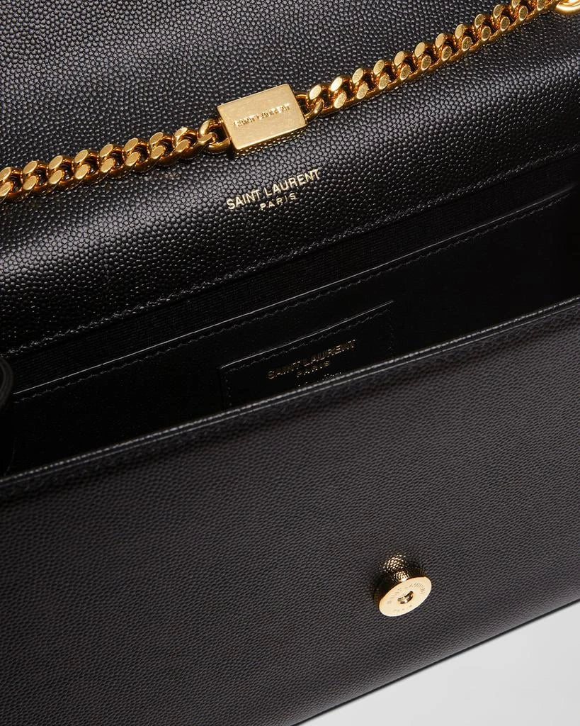 Saint Laurent Medium Kate Chain Bag In Black Textured Leather