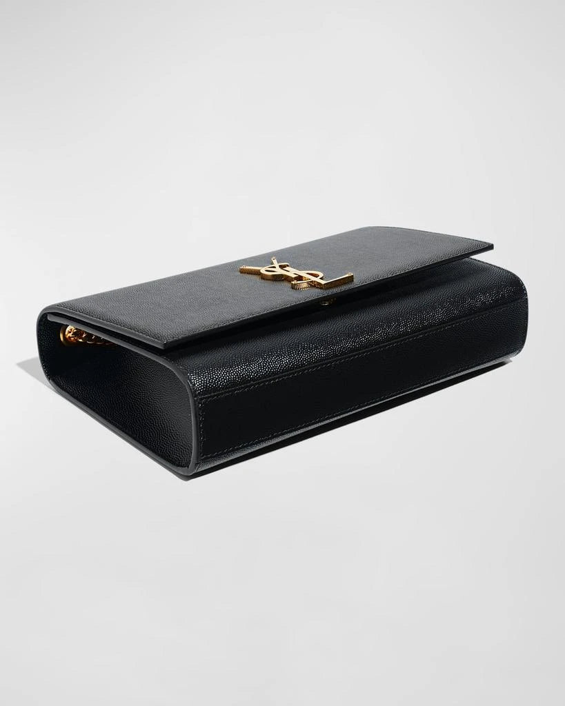 Saint Laurent Medium Kate Chain Bag In Black Textured Leather