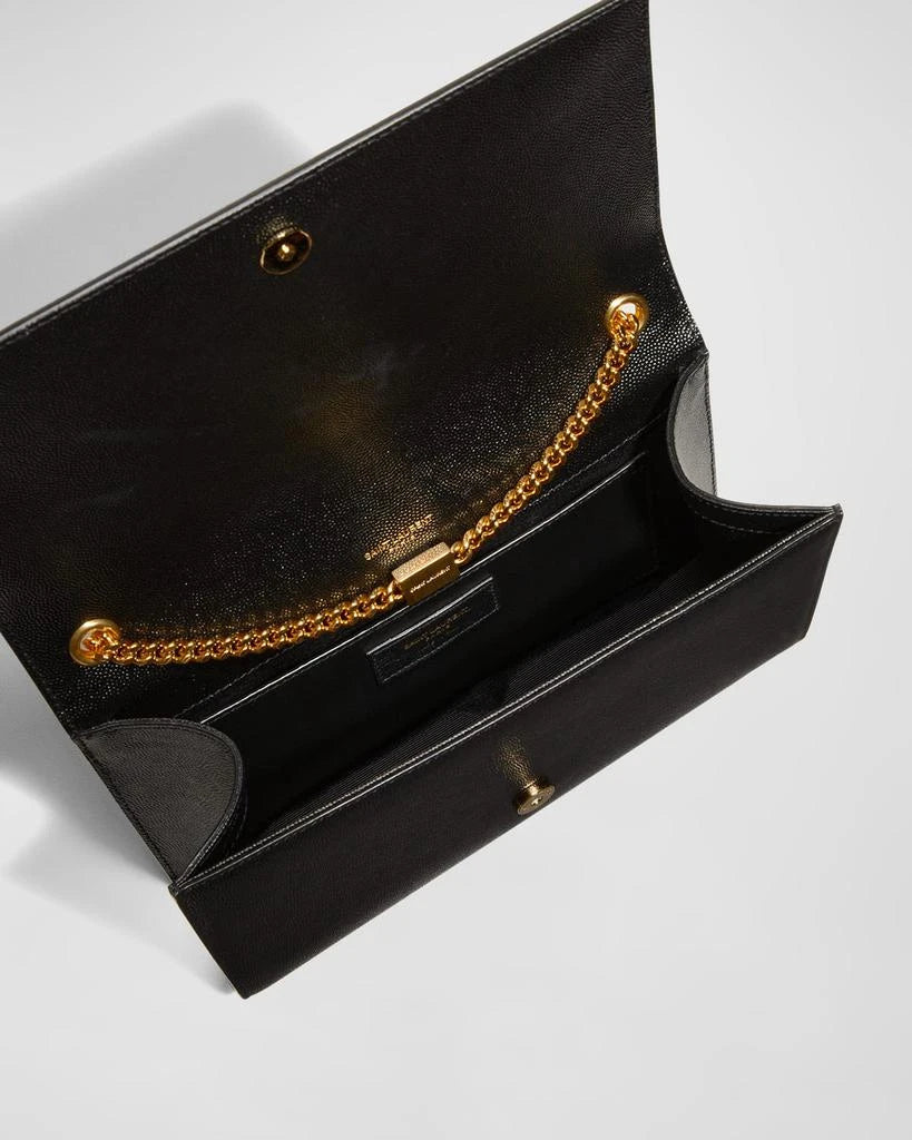 Saint Laurent Medium Kate Chain Bag In Black Textured Leather