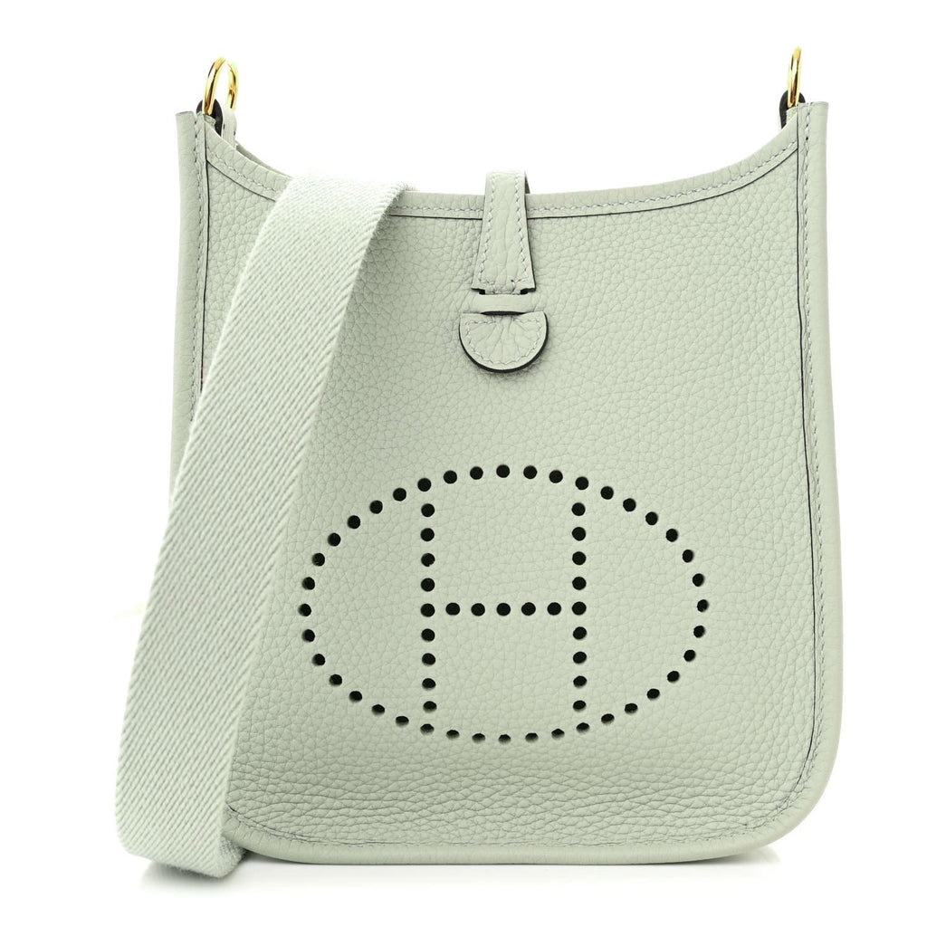 HERMÈS   Taurillon Clemence Amazone Evelyne TPM Gris Neve