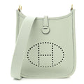 HERMÈS   Taurillon Clemence Amazone Evelyne TPM Gris Neve
