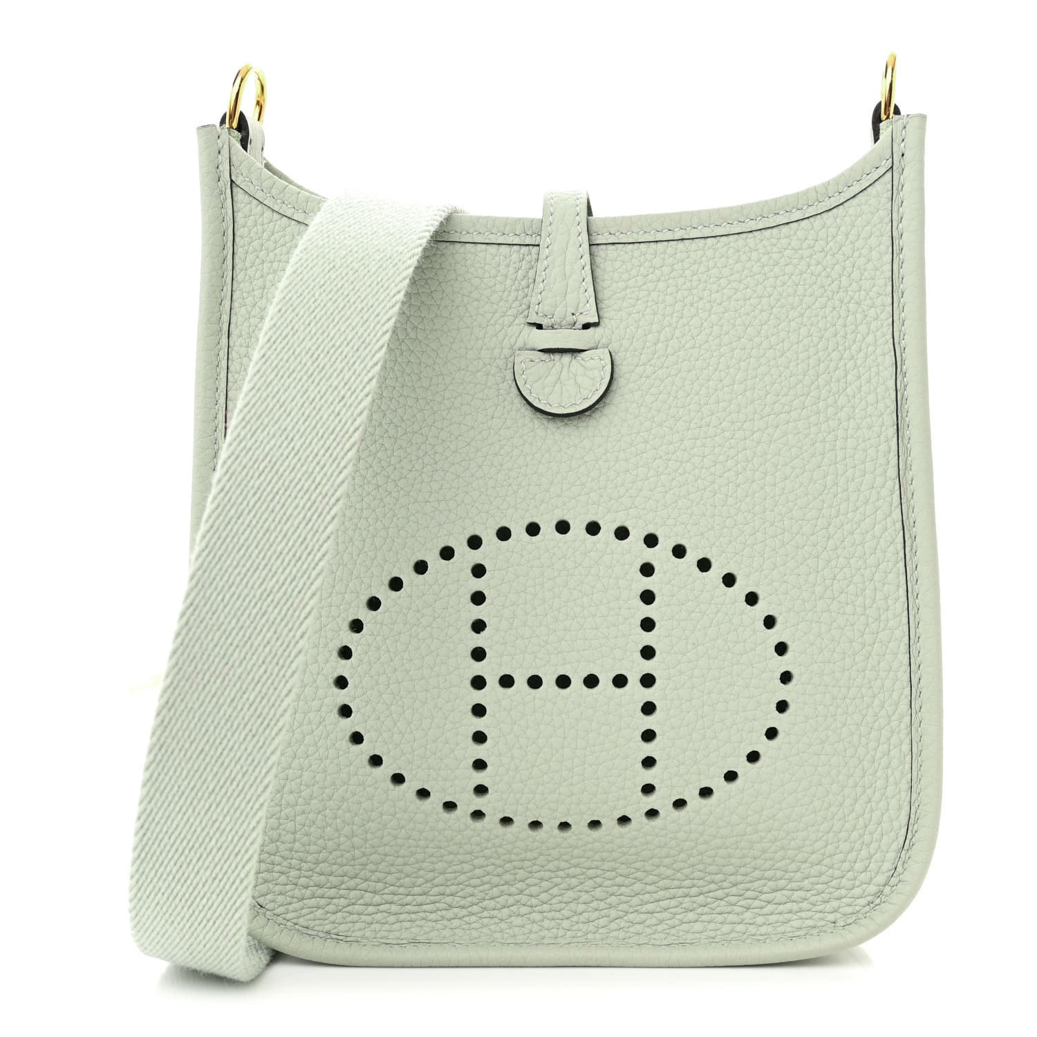HERMÈS   Taurillon Clemence Amazone Evelyne TPM Gris Neve