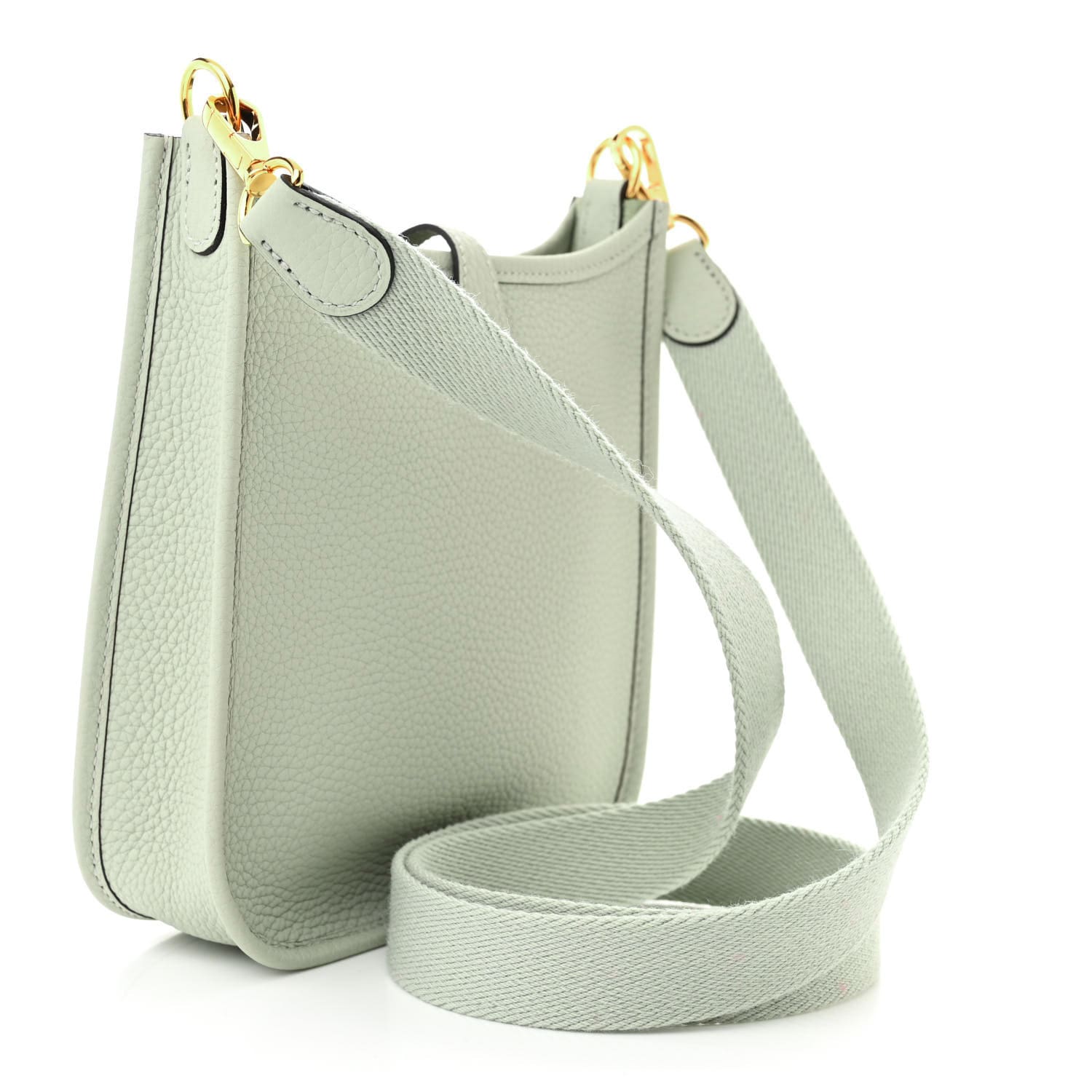 HERMÈS   Taurillon Clemence Amazone Evelyne TPM Gris Neve