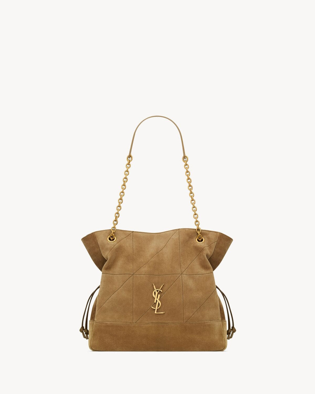 SAINT LAURENT small JAMIE SHOPPING in suede-GOLDEN LEAF