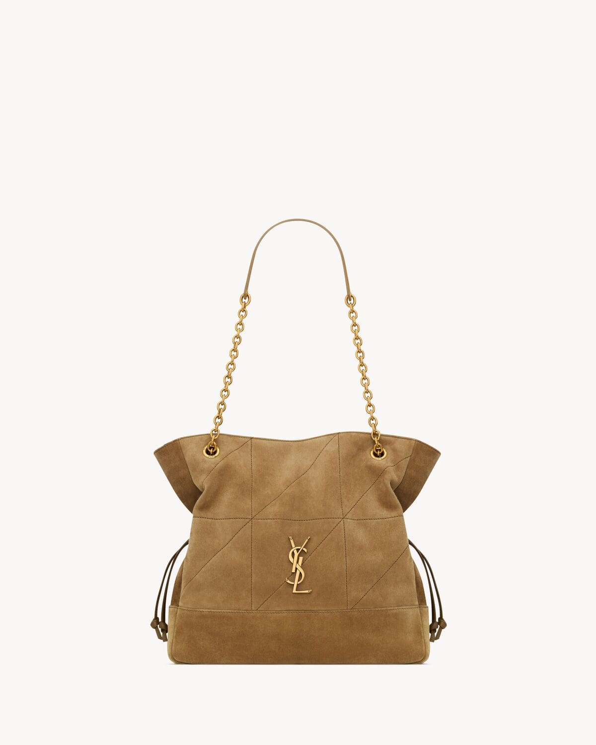 SAINT LAURENT small JAMIE SHOPPING in suede-GOLDEN LEAF