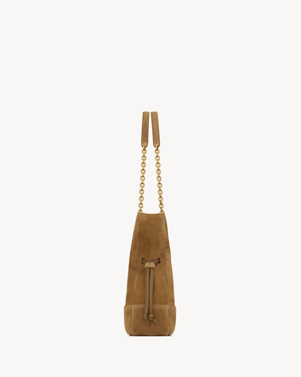 SAINT LAURENT small JAMIE SHOPPING in suede-GOLDEN LEAF