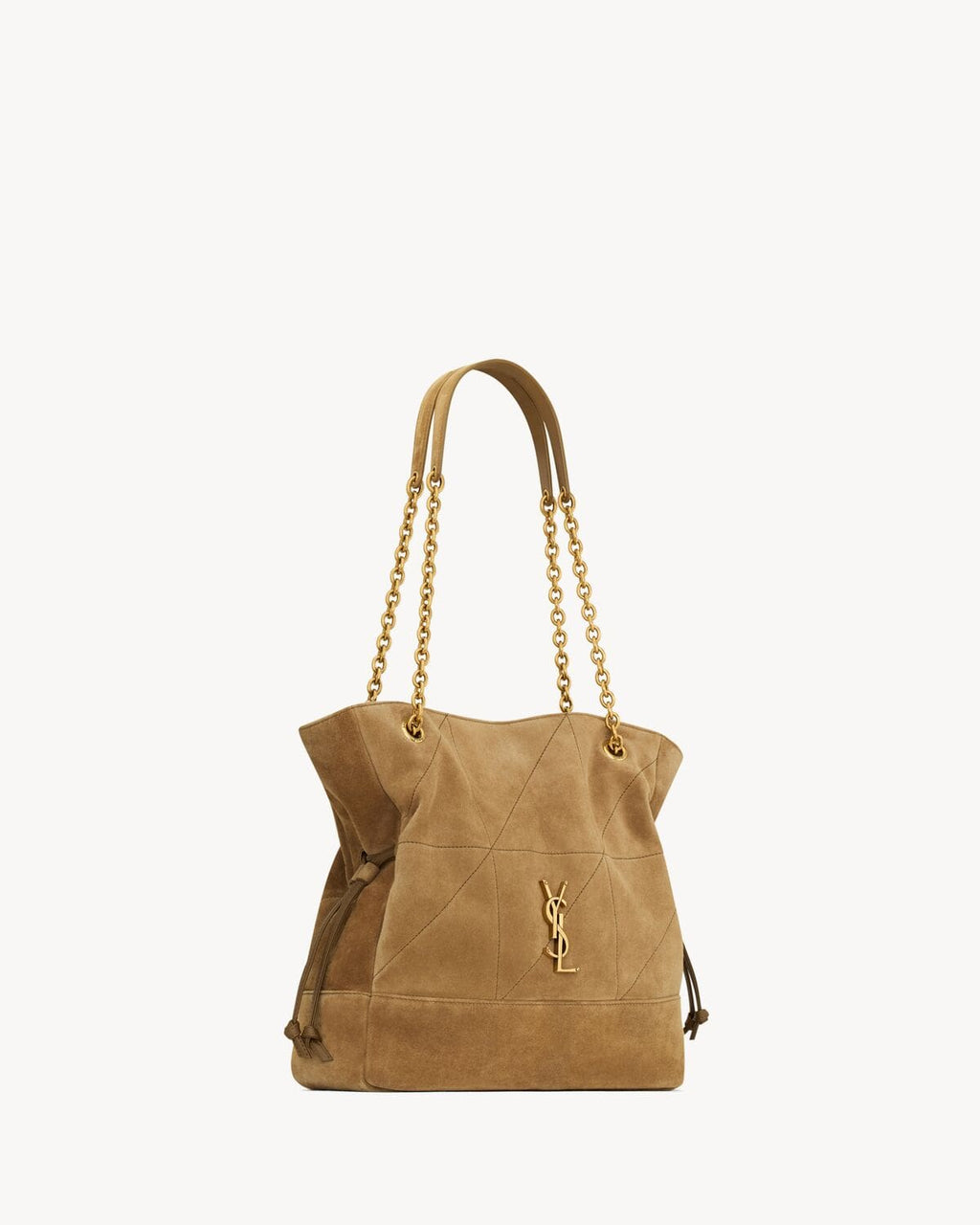 SAINT LAURENT small JAMIE SHOPPING in suede-GOLDEN LEAF