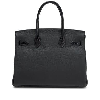 Hermès Black Togo and Shiny Niloticus Crocodile Touch Birkin 30 Palladium Hardware