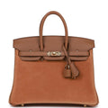 Hermès Birkin 25 Chamois and Alezan Grizzly and Swift Gold Hardware