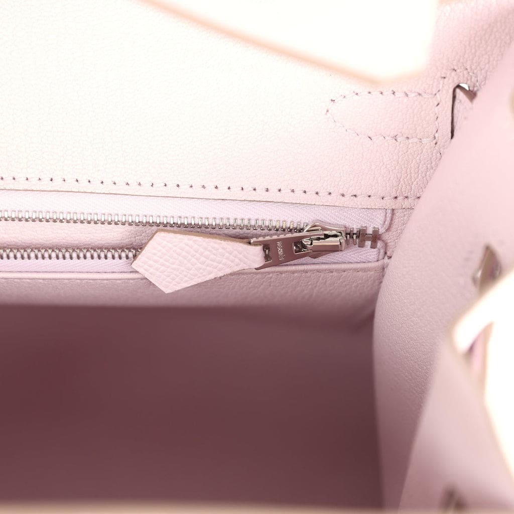 Hermès Birkin Sellier 25 Mauve Pale Epsom Palladium Hardware