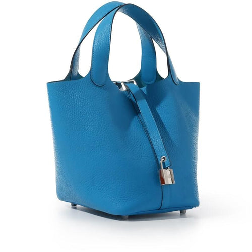 Hermès Bleu Frida Clemence Picotin Lock 18 Palladium Hardware