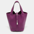 HERMÈS Anemone Taurillon Clemence Leather Picotin Lock 18 Bag