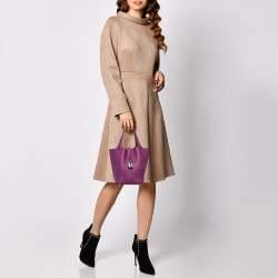 HERMÈS Anemone Taurillon Clemence Leather Picotin Lock 18 Bag
