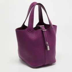 HERMÈS Anemone Taurillon Clemence Leather Picotin Lock 18 Bag
