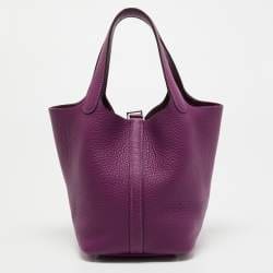 HERMÈS Anemone Taurillon Clemence Leather Picotin Lock 18 Bag