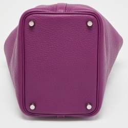 HERMÈS Anemone Taurillon Clemence Leather Picotin Lock 18 Bag