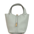 Hermès Picotin Lock 22 Bleu Glacier Clemence Gold Hardware