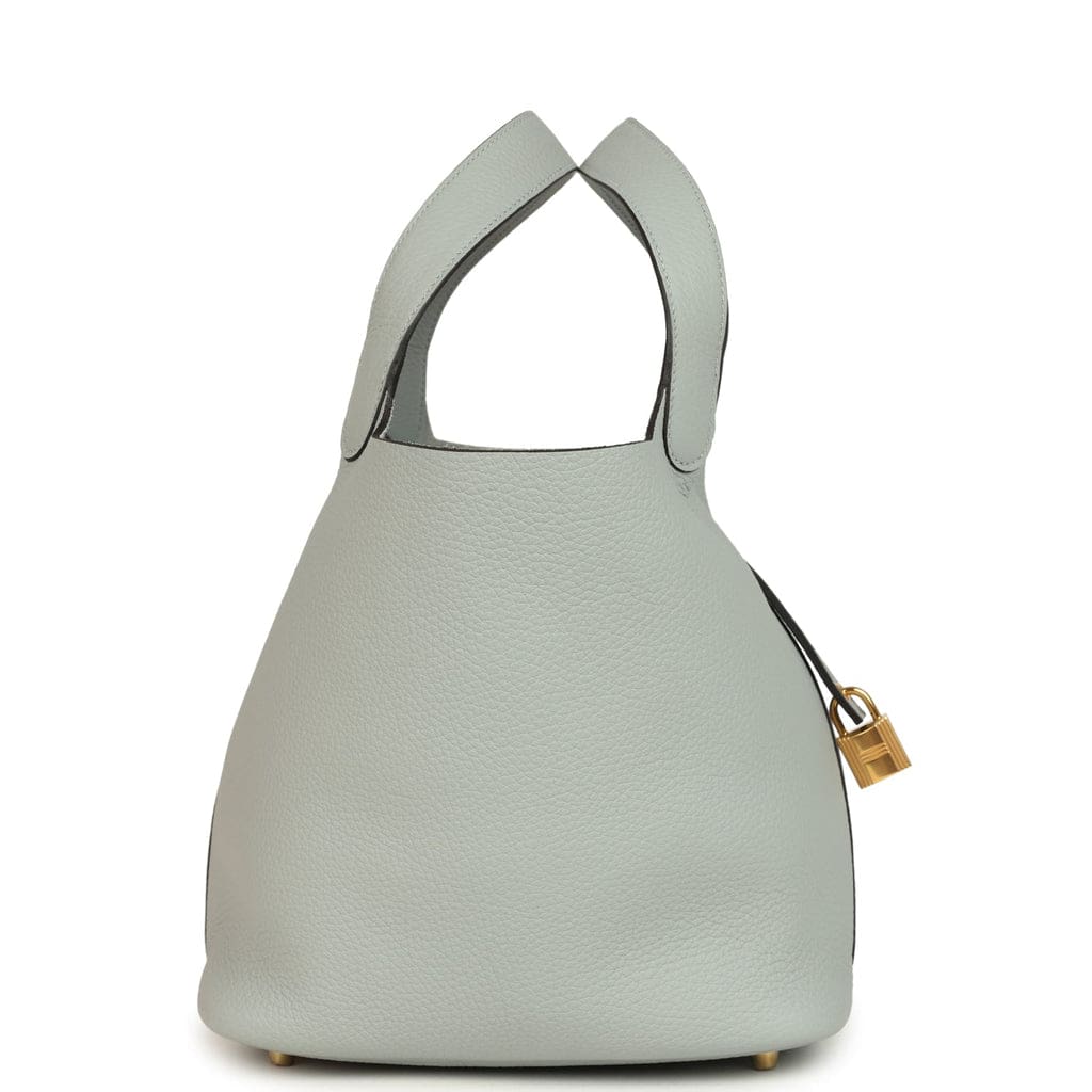 Hermès Picotin Lock 22 Bleu Glacier Clemence Gold Hardware