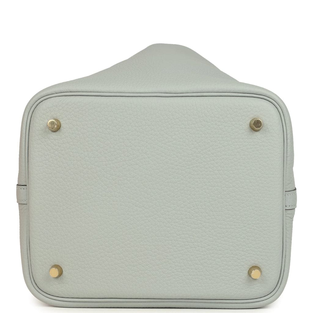 Hermès Picotin Lock 22 Bleu Glacier Clemence Gold Hardware