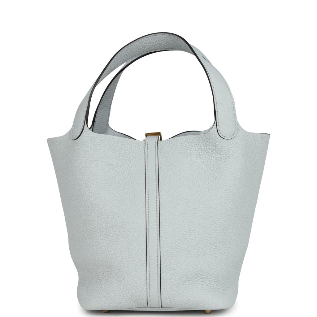 Hermès Picotin Lock 22 Bleu Pale Clemence Gold Hardware