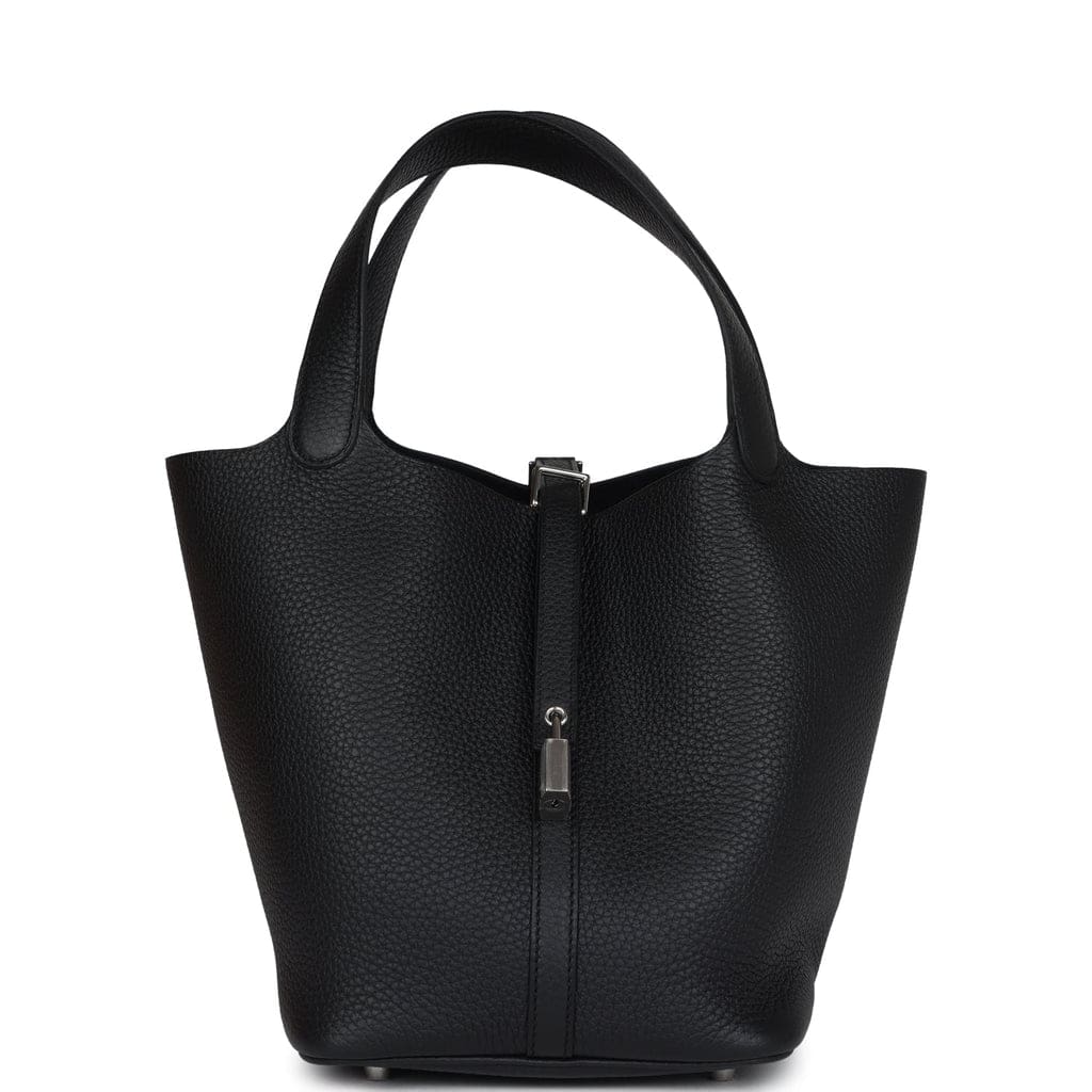 Hermès Picotin Lock 22 Black Clemence Palladium Hardware