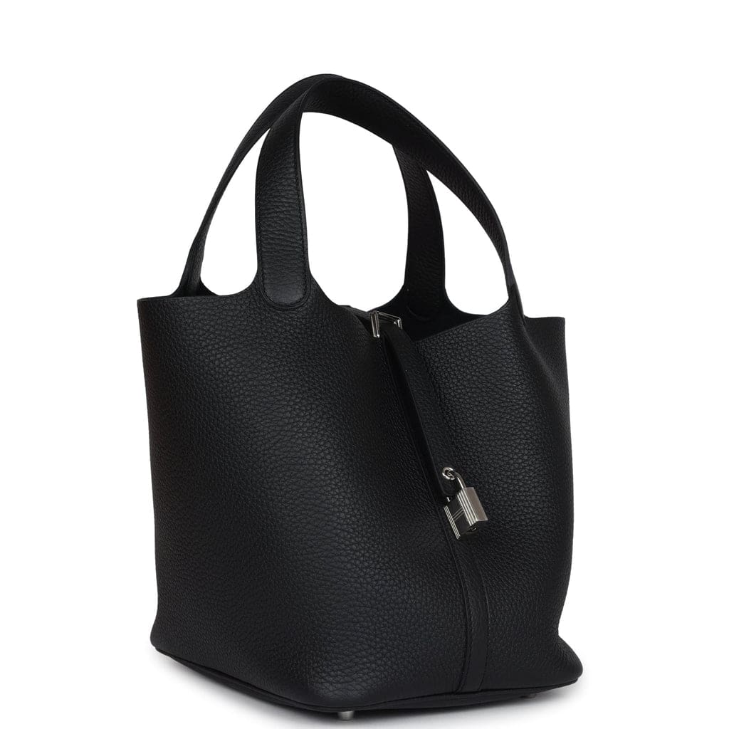 Hermès Picotin Lock 22 Black Clemence Palladium Hardware