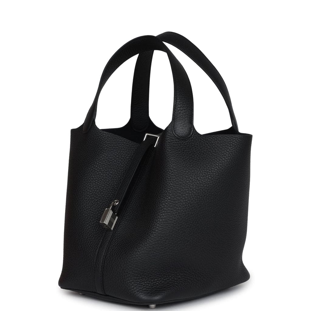 Hermès Picotin Lock 22 Black Clemence Palladium Hardware