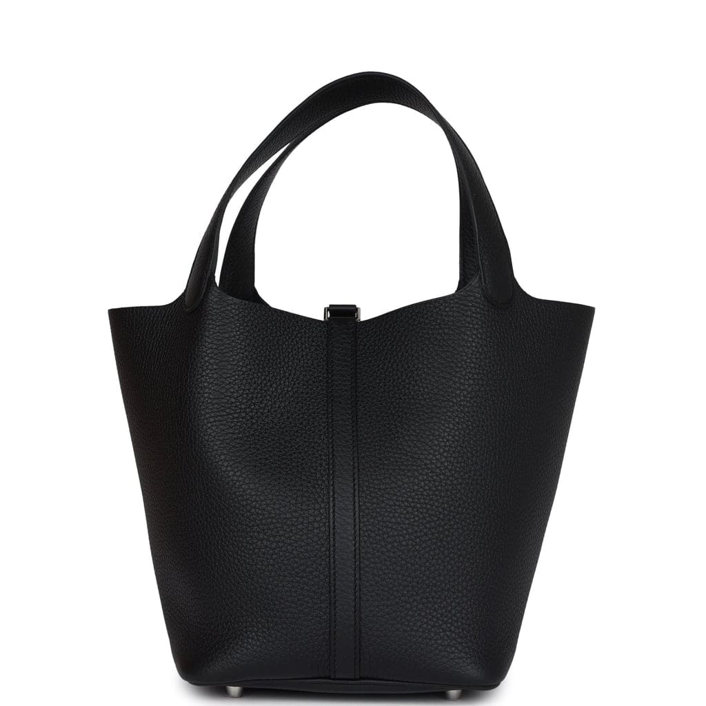 Hermès Picotin Lock 22 Black Clemence Palladium Hardware