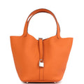 Hermès Picotin Lock 22 Orange Clemence Palladium Hardware
