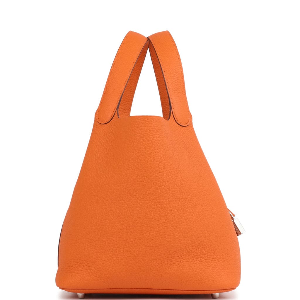 Hermès Picotin Lock 22 Orange Clemence Palladium Hardware