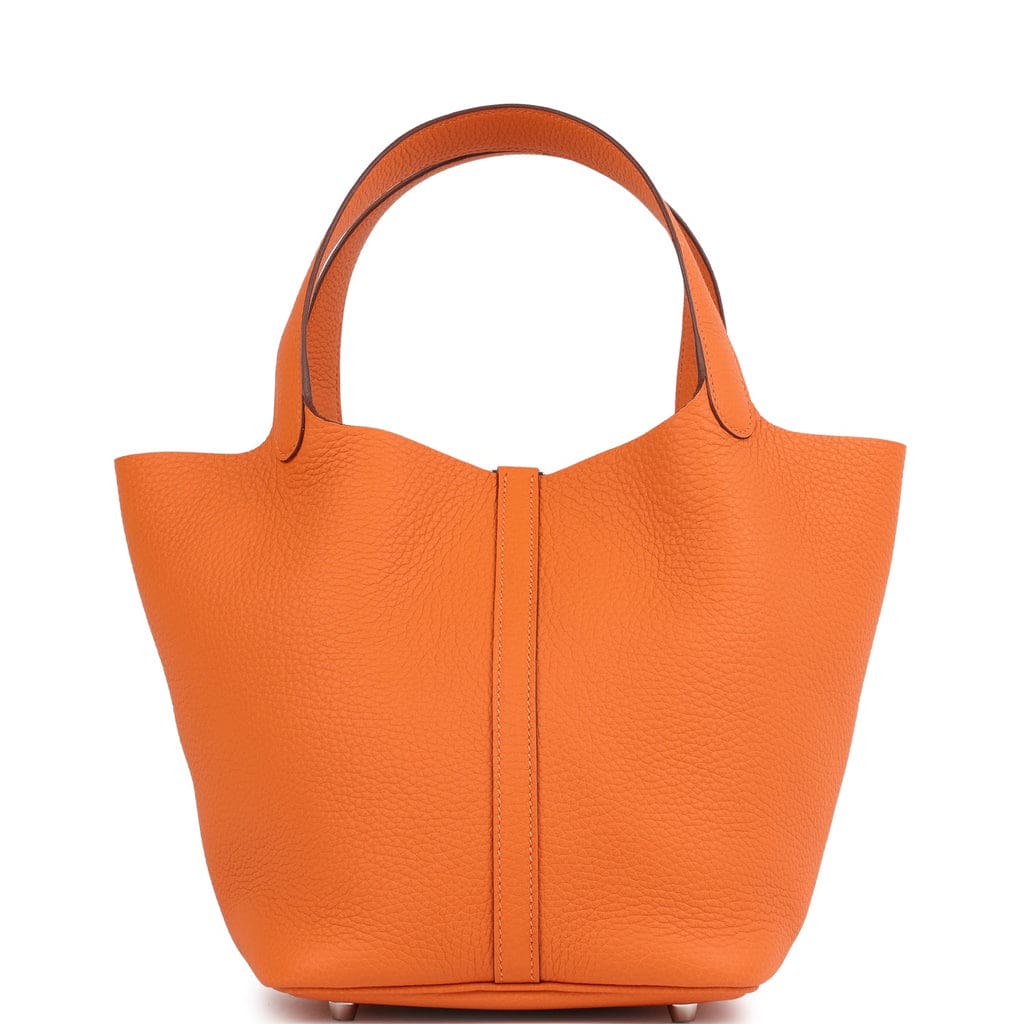 Hermès Picotin Lock 22 Orange Clemence Palladium Hardware