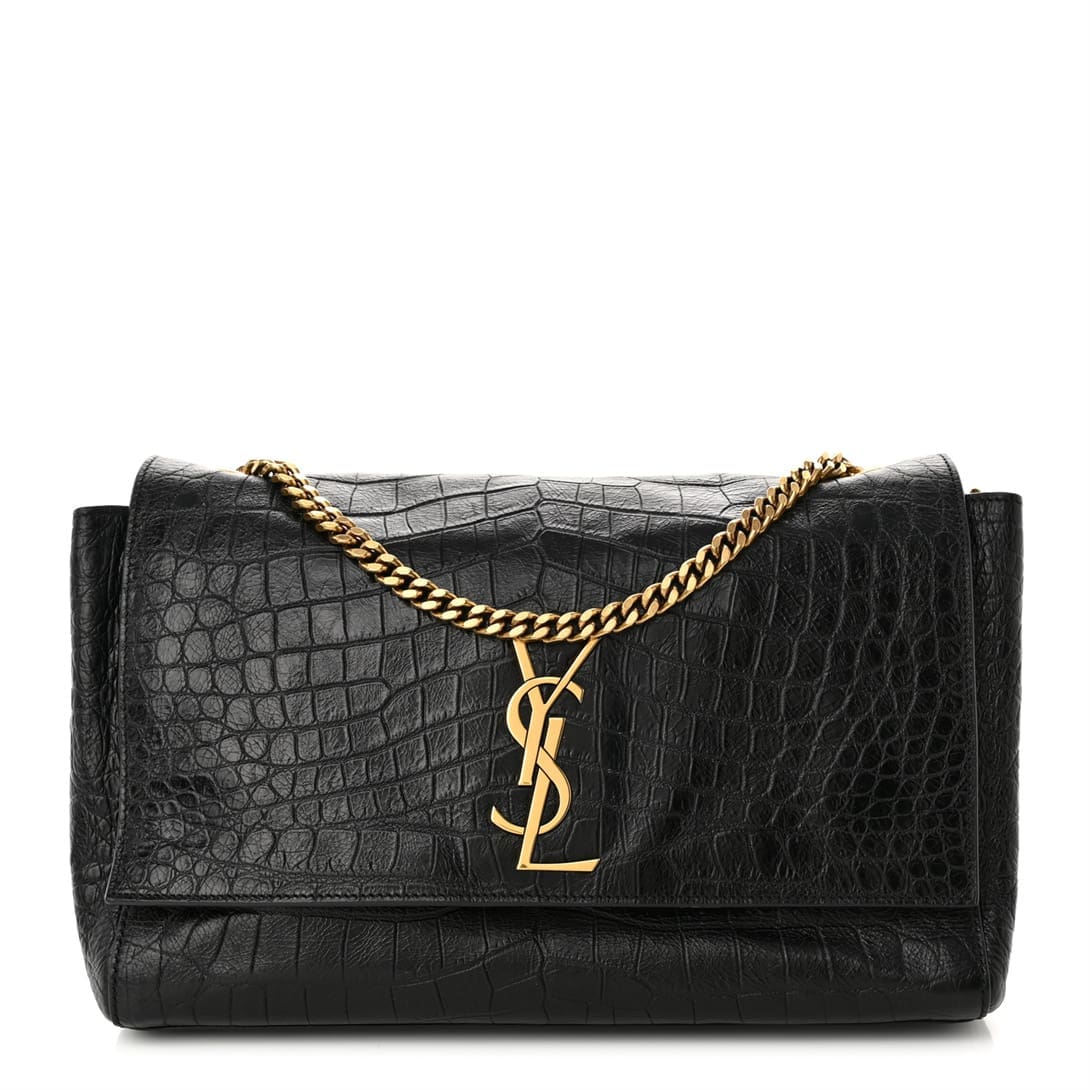 [Master Quality]Saint Laurent Medium Double-Sided Lettering Kate  in Calfskin and Crocodile-Embossed Suede