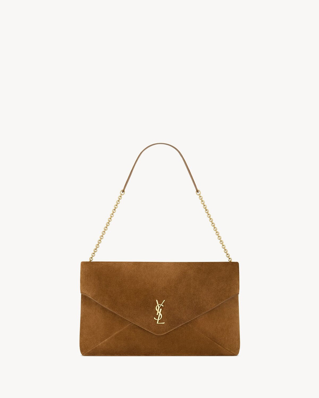 SAINT LAURENT CASSANDRE XXL pouch on chain in suede